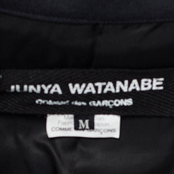 Junya Watanabe Comme des Garcons Black Wool Zip Detail Coat M