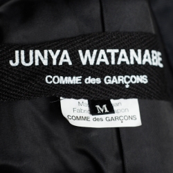 Junya Watanabe Comme des Garcons Black Wool Zip Detail Coat M