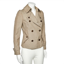 Junya Watanabe Comme des Garcons Beige Wool Double Breasted Blazer S