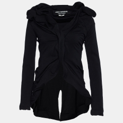 Junya Watanabe Comme des Garcons Black Knit Button Front Top L