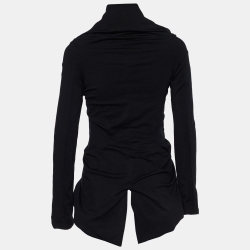 Junya Watanabe Comme des Garcons Black Knit Button Front Top L