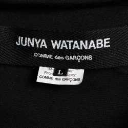 Junya Watanabe Comme des Garcons Black Knit Button Front Top L