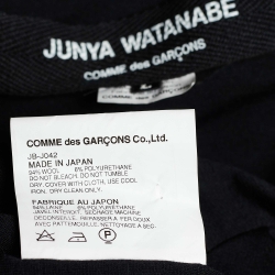 Junya Watanabe Comme des Garcons Black Knit Button Front Top L