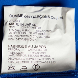 Junya Watanabe Comme des Garcons Blue Knit And Chiffon Panel Asymmetric Top S