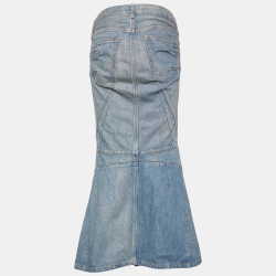 Junya Watanabe Comme des Garcons Light Wash Denim Maxi Mermaid Skirt M