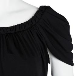 Pre Owned Just Cavalli Black Draped Sleeve Top L