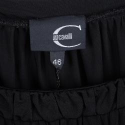 Pre Owned Just Cavalli Black Draped Sleeve Top L