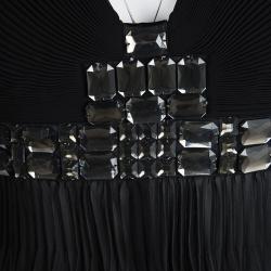 Pre Owned Just Cavalli Black Embellished Plisse Silk Sleeveless Top M