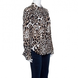 Pre Owned Just Cavalli Animal Printed Long Sleeve Shirt S