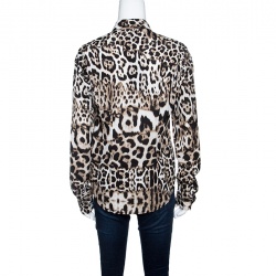 Pre Owned Just Cavalli Animal Printed Long Sleeve Shirt S