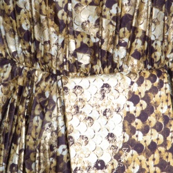 Pre Owned Just Cavalli Brown Foil Printed Draped One Shoulder Bubble Mini Dress M