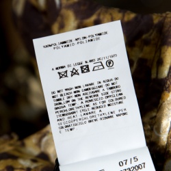 Pre Owned Just Cavalli Brown Foil Printed Draped One Shoulder Bubble Mini Dress M