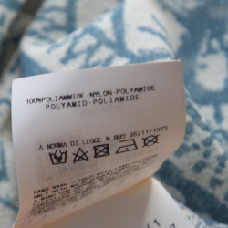 Pre Owned Just Cavalli Cream and Teal Printed Nylon Mesh Long Sleeve Sheer Top L