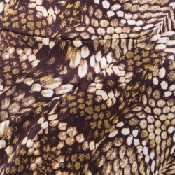 Pre Owned Just Cavalli Brown Snake Print Silk Satin Flared Maxi Skirt M 