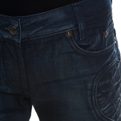 Pre Owned Just Cavalli Blue Dark Wash Denim Heart Patch Detail Jeans M