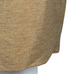Pre Owned Just Cavalli Textured Gold Hourglass Back Panel Detail Skirt L