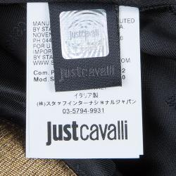 Pre Owned Just Cavalli Textured Gold Hourglass Back Panel Detail Skirt L