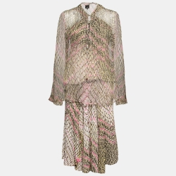 Just Cavalli Multicolor Animal Print Skirt Set M