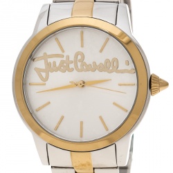 Pre Owned ساعة يد نسائية جست كافالي JC1L006M0125 ستانلس ستيل لون ذهب أبيض فضية 36 مم