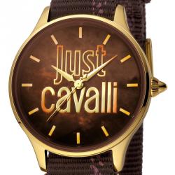 Just Cavalli Brown Gold Plated Stainless Steel JC1L032L0025 Women's Wristwatch 34MM