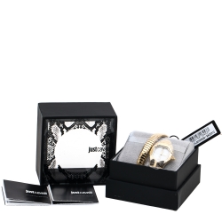 Pre Owned ساعة يد نسائية جست كفالي Serpent JC1L001M0026 ستانلس ستيل مطلي ذهب أصفر صدف 22 مم