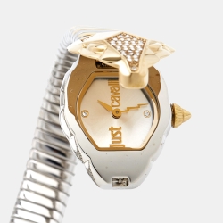 مملوكة مسبقًا Just Cavalli Silver Two-Tone Stainless Steel Glam Chic JC1L073M0045 Women's Wristwatch 22 mm