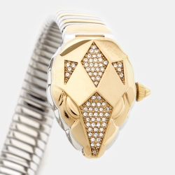 مملوكة مسبقًا Just Cavalli Silver Two-Tone Stainless Steel Glam Chic JC1L073M0045 Women's Wristwatch 22 mm