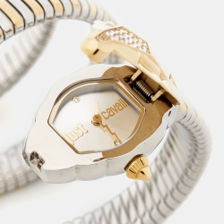 مملوكة مسبقًا Just Cavalli Silver Two-Tone Stainless Steel Glam Chic JC1L073M0045 Women's Wristwatch 22 mm