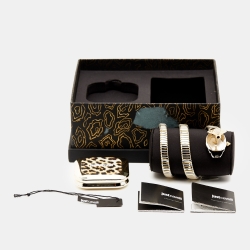 مملوكة مسبقًا Just Cavalli Silver Two-Tone Stainless Steel Glam Chic JC1L073M0045 Women's Wristwatch 22 mm