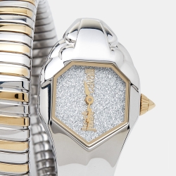 Just Cavalli Silver Two Tone Stainless Steel Glam Chic JC1L115M0045 Women's Wristwatch 22 mm