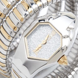 Just Cavalli Silver Two Tone Stainless Steel Glam Chic JC1L115M0045 Women's Wristwatch 22 mm