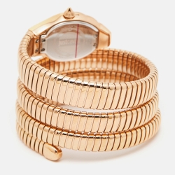 Pre Owned Just Cavalli Glittered Champagne Rose Gold Plated Stainless Steel Glam Chic JC1L115M0035 Women's Wristwatch 22 mm