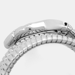 مملوكة مسبقًا Just Cavalli Glitter Silver Stainless Steel Glam Chic Snake JC1L115M0015 Women's Wristwatch 22 mm