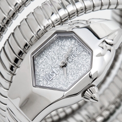 Just Cavalli Glitter Silver Stainless Steel Glam Chic Snake JC1L115M0015 Women's Wristwatch 22 mm