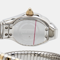 مملوكة مسبقًا Just Cavalli Champagne Two-Tone Stainless Steel Glam Chic Snake JC1L001M0035 Women's Wristwatch 22 mm
