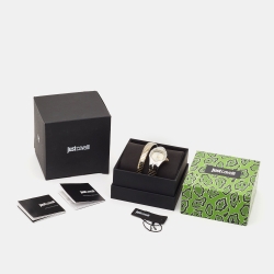 مملوكة مسبقًا Just Cavalli Champagne Two-Tone Stainless Steel Glam Chic Snake JC1L001M0035 Women's Wristwatch 22 mm