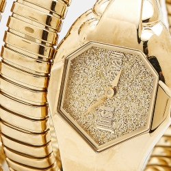 Just Cavalli Glittered Champagne Gold Plated Stainless Steel Glam Chic JC1L115M0025 Women's Wristwatch 22 mm