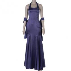 Pre Owned Just Cavalli Satin Purple Gown S