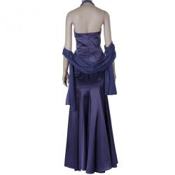 Pre Owned Just Cavalli Satin Purple Gown S
