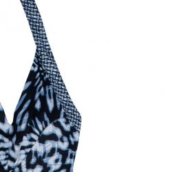 Pre Owned Just Cavalli Abstract Print Halterneck Evening Gown S