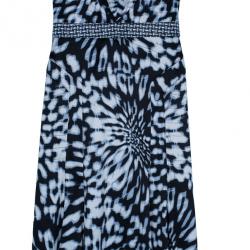 Pre Owned Just Cavalli Abstract Print Halterneck Evening Gown S