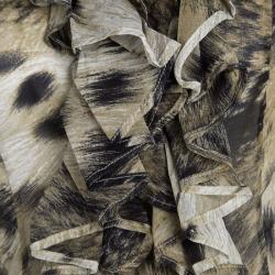 Pre Owned Just Cavalli Animal Printed Ruffle Detail Long Sleeve Blouse M