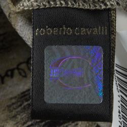 Pre Owned Just Cavalli Animal Printed Ruffle Detail Long Sleeve Blouse M