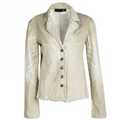 Pre Owned Just Cavalli Beige Washed Denim Button Front Jacket M