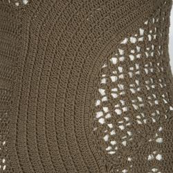 Pre Owned Just Cavalli Brown Crochet Ruffle Bottom Sleeveless Dress S