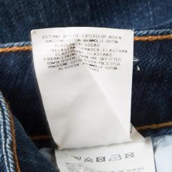 Pre Owned Just Cavalli Indigo Dark Wash Denim Embellished Pocket Detail Straight Fit Jeans M