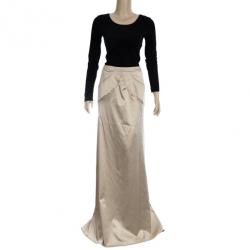 Pre Owned Just Cavalli Fishtail Satin Maxi Skirt M