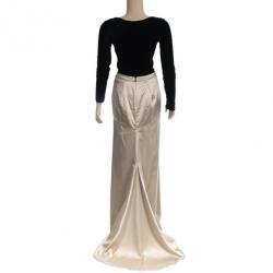 Pre Owned Just Cavalli Fishtail Satin Maxi Skirt M