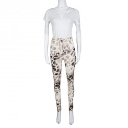 Pre Owned Just Cavalli Animal Print Stretch Jersey Leggings M