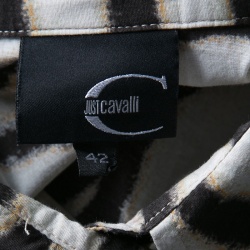 Pre Owned Just Cavalli Multicolor Animal Striped Cotton Long Sleeve Shirt M